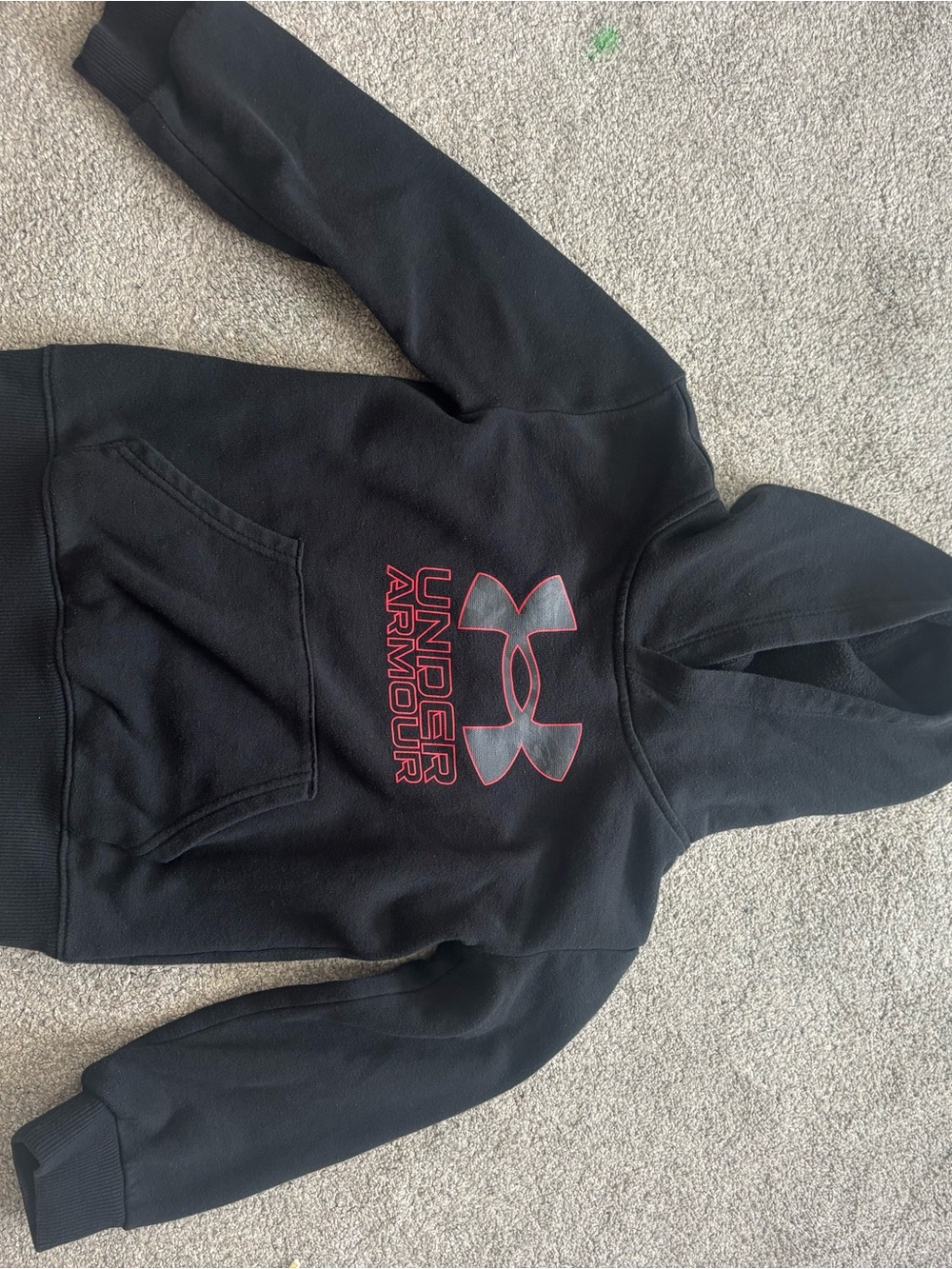 Under Armour kids Black Hoodie with Red Logo